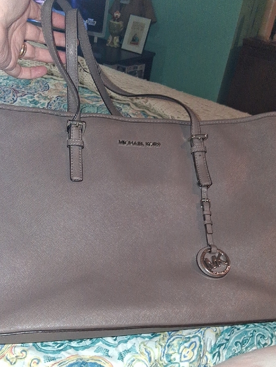 Michael Kors Handbags - Michael Kors Taupe Saffiano Leather Tote